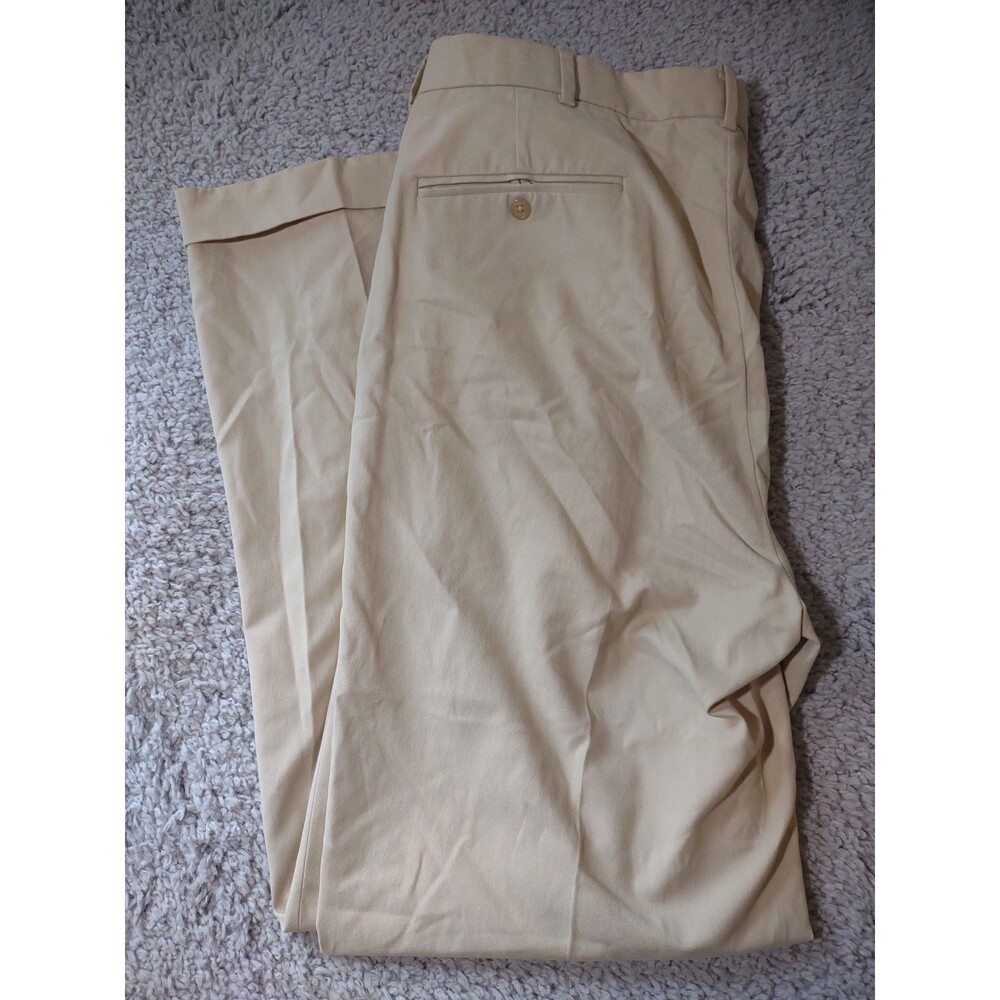 Vtg Polo Golf Ralph Lauren Silk/Cotton Mens Pants Tan 34x32